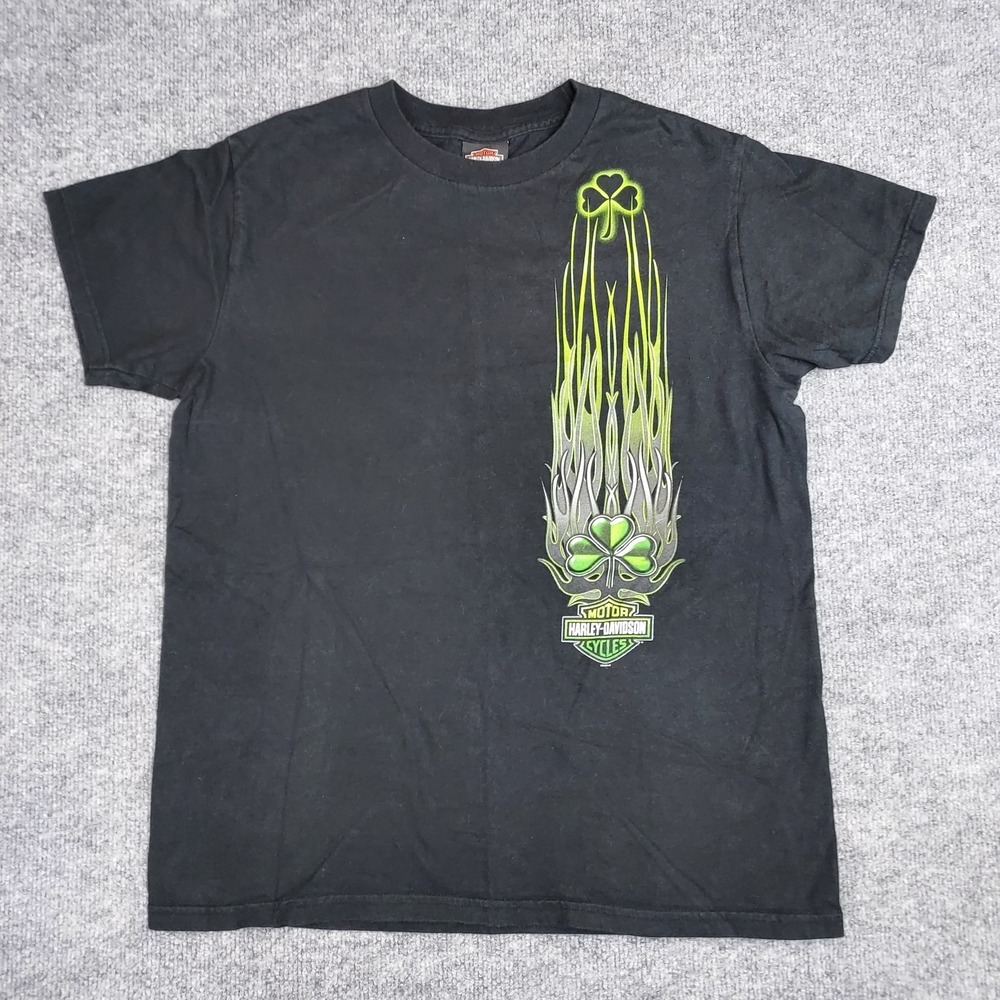 Harley Davidson 2019 Savannah Georgia Clover Front T Shirt Size Medium Black EUC